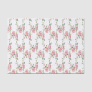 Papel De Seda Rosa Floral Shabby Chic Rosa