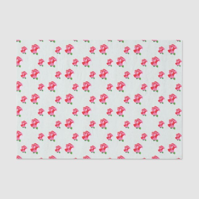 Papel De Seda Rosa Flores Aquáticas Botânicas Rosa (Frente )