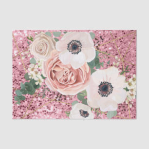 Papel De Seda Rosa Glitte de de Jardim Geométrico de Moldagem de