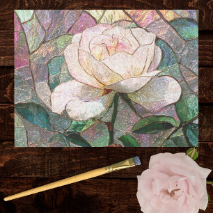 Papel De Seda Rosa Luminosa Bege Falso Vidro Manchado Pastel