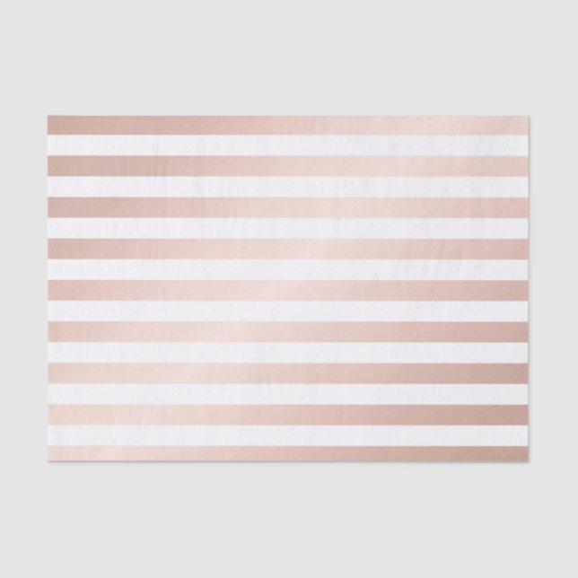 Papel De Seda rosa ouro e listras brancas, padrão moderno, tendê (Frente )