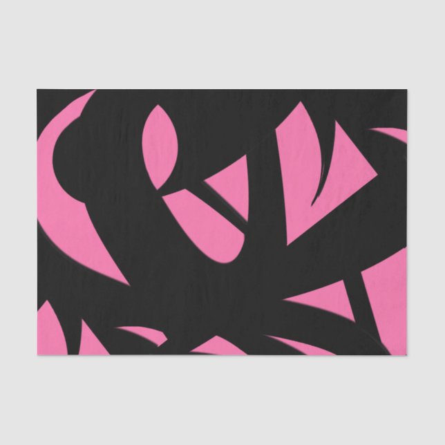 Papel De Seda Rosa/Preto Contemporâneo (Frente )