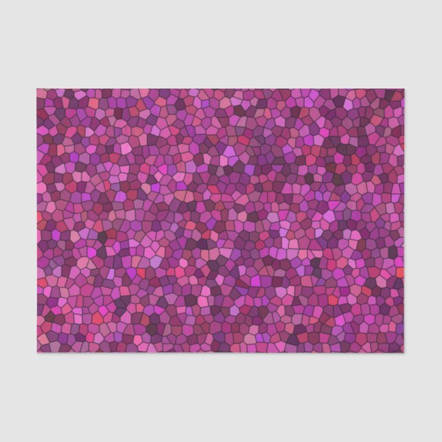 Papel De Seda Rosa Púrpura do Mosaico (Frente )