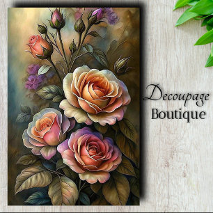 Papel De Seda Rosa Radiante Arte Decoupage