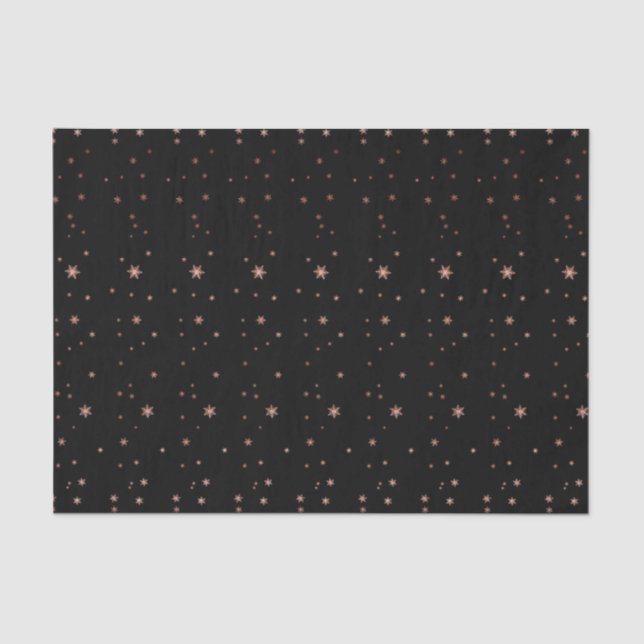 Papel De Seda Rosa Rosa Rosa Rosa Dourada Blusa Estrelas Negras  (Frente )