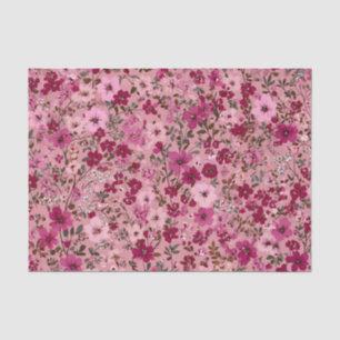 Papel De Seda Rosa Suave Ditsy Pastel Boho Vintage Floral dos An