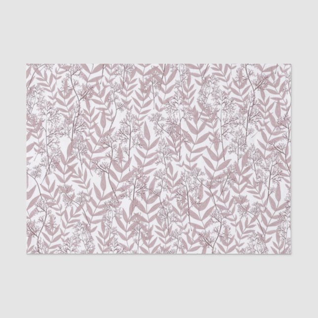 Papel De Seda Rosa Taupe Wedding Vintage Botânica (Frente )