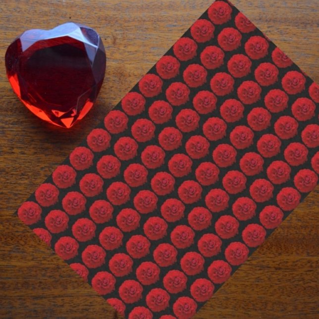 Papel De Seda Rosa vermelha Classic Black Floral (Criador carregado)