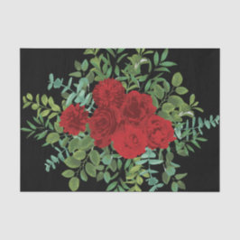 Papel De Seda Rosa vermelha Negra Casamento Gótico Escuro