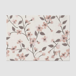 Papel De Seda Rosa Vintage Boho Floral Silvestre Suave