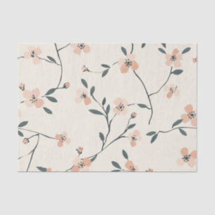 Papel De Seda Rosa Vintage Boho Floral Silvestre Suave