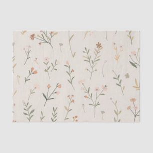Papel De Seda Rosa Vintage Boho Floral Silvestre Suave
