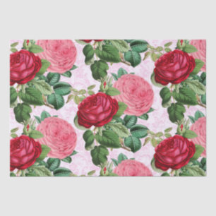Papel De Seda Rosa Vintage Rosa Floral Damasco