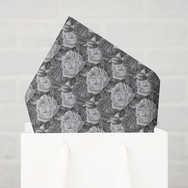 Papel De Seda Rosas (Sacola de presentes)