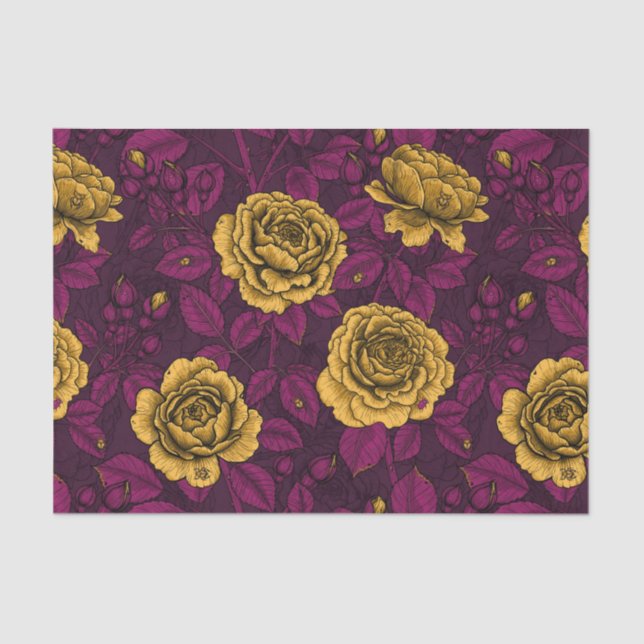 Papel De Seda Rosas amarelas (Frente )