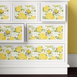 Papel De Seda Rosas Amarelas Chiques Decoupage Floral