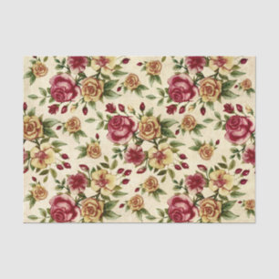 Papel De Seda Rosas amarelas e vermelhas felizes e fofas