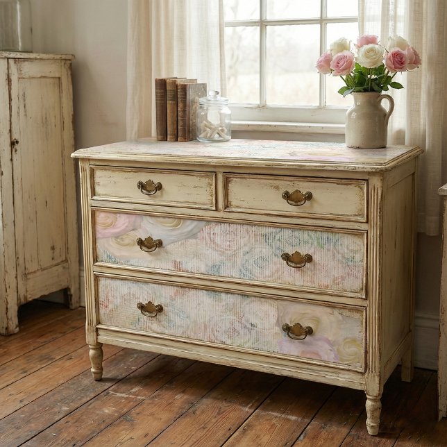 Papel De Seda Rosas Antigas Linho Antigo e Renda (Criador carregado)