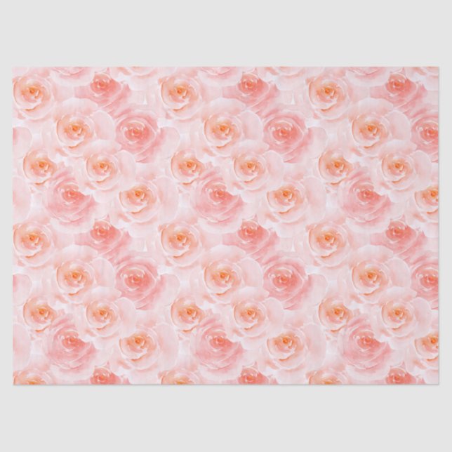 Papel De Seda Rosas bonito de Cor de Água Rosa (Frente )