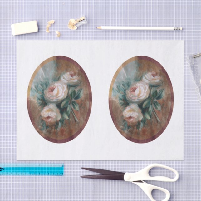 Papel De Seda Rosas Brancas DBL (Arte )