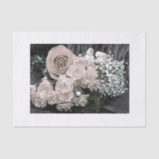 Papel De Seda Rosas brancos da aguarela do vintage feitos sob