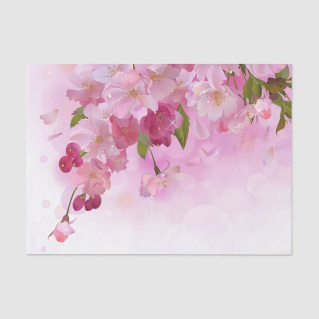 Papel De Seda Rosas cor-de-rosa (Frente )