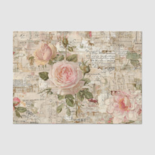 Papel De Seda Rosas Cor-de-Rosa Antigas