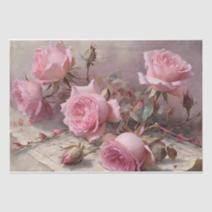 Papel De Seda Rosas Cor-de-Rosa Elegantes