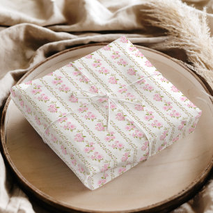 Papel De Seda Rosas Cor-de-Rosa Vintage