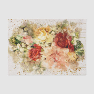 Papel De Seda Rosas de Aquarela Distintas