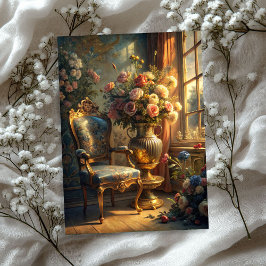 Papel De Seda Rosas de cadeiras de armação barrocas de ouro, chi