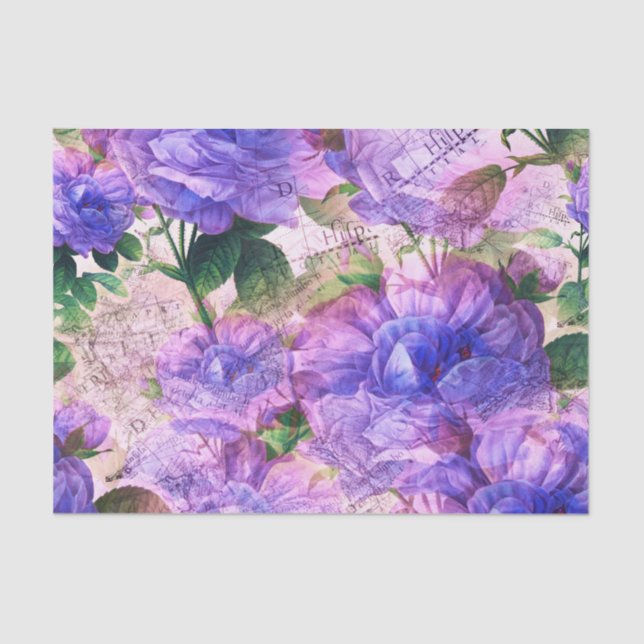 Papel De Seda Rosas de Lilac Vintage (Frente )