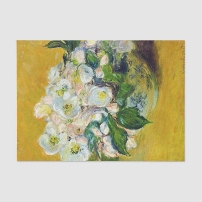Papel De Seda Rosas de Natal (por Claude Monet) (Frente )