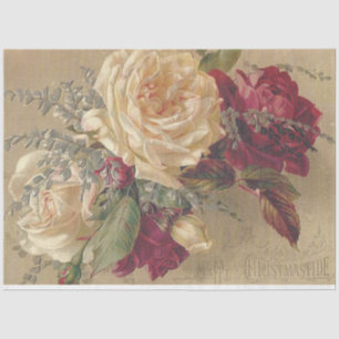 Papel De Seda Rosas de Natal vitorianos