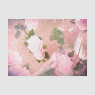 Papel De Seda Rosas de Penas de Portas Elegantes Retro-Elegante