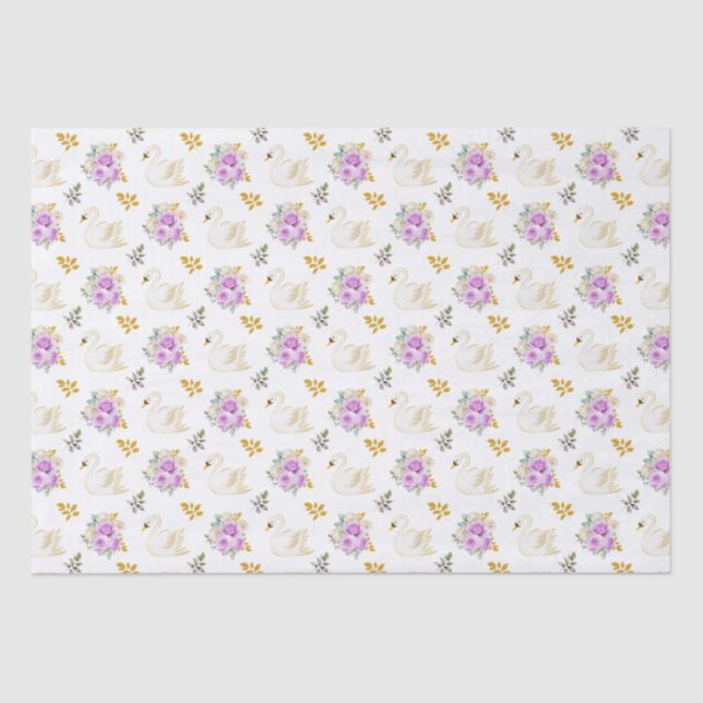 Papel De Seda Rosas de púrpura e Dourada (Frente )