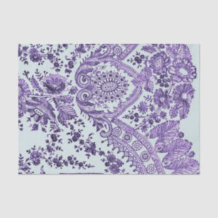 Papel De Seda Rosas de rendas roxas