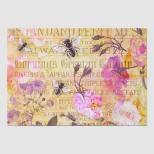 Papel De Seda Rosas de vinhetas e desaparecidos de abelhas