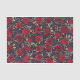 Papel De Seda Rosas de Vintage Elegante e Decoupage de Cor damas