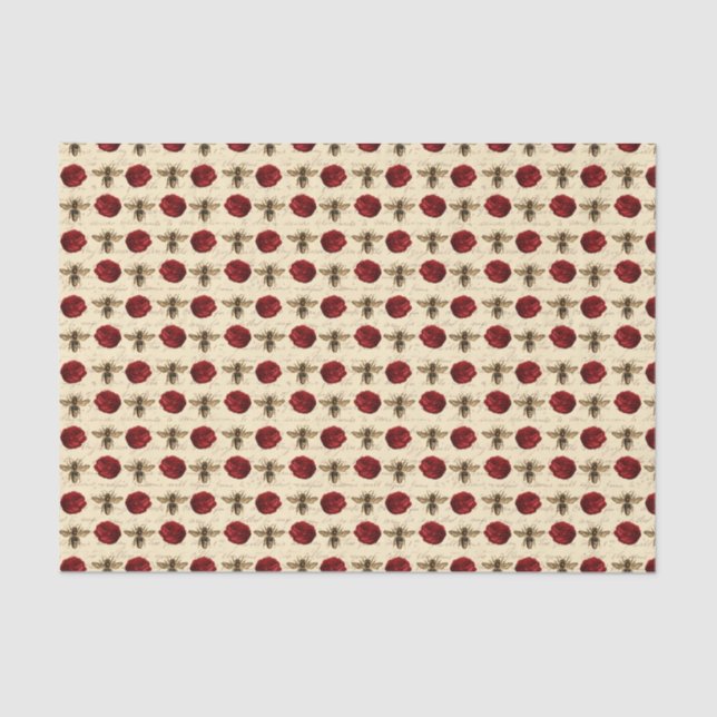 Papel De Seda Rosas e abelhas (Frente )