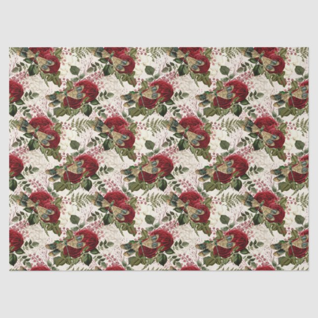 Papel De Seda Rosas e Libélulas (Design 7) (Frente )