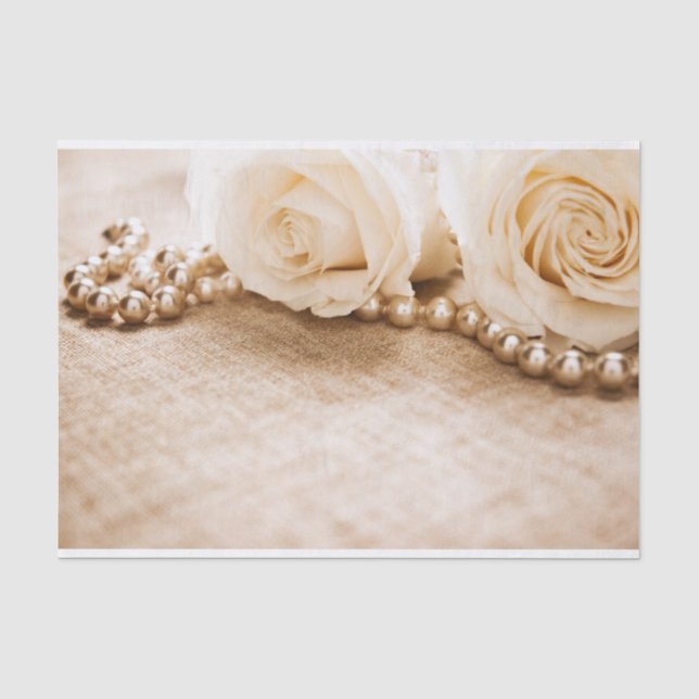 Papel De Seda Rosas e pérolas (Frente )