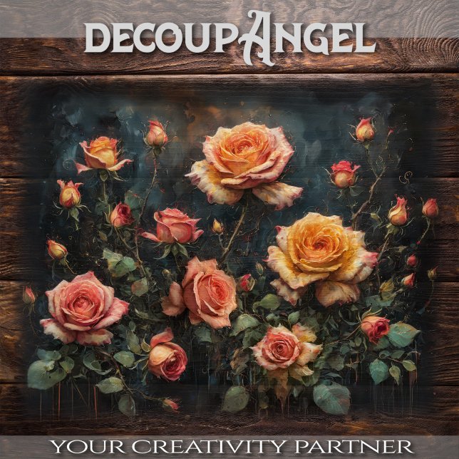 Papel De Seda Rosas - elegância floral - desacoplamento - (Criador carregado)