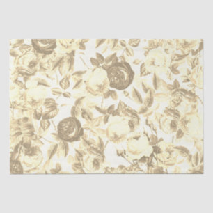 Papel De Seda Rosas Elegante de Toile Chic Sepia Beige