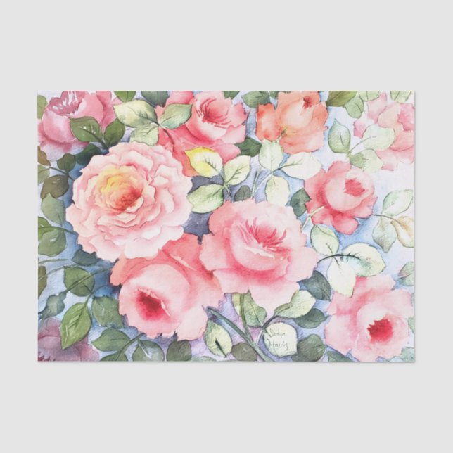 Papel De Seda Rosas em Bloom (Frente )