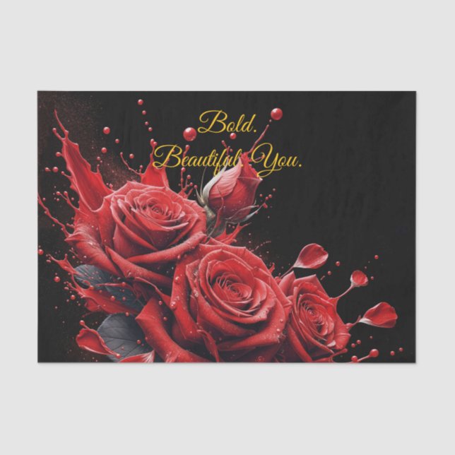 Papel De Seda Rosas em Bloom - Aniversário Elegante (Frente )