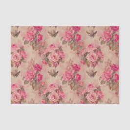 Papel de Seda Rosas Estilo Vitoriano Antigo