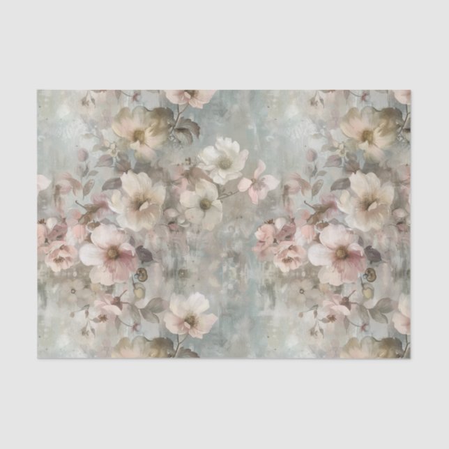 Papel De Seda Rosas Florais Decoupage Vitoriano Shabby Chic (Frente )