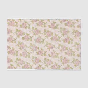 Papel De Seda Rosas Florais Vintage Desacoplamento de Chiques Po