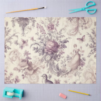 Papel De Seda Rosas Francesas Românticas Decoupage Pássaros